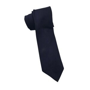 Vtg 80s Royal Knight Necktie Mens Navy Blue Ribbed Textured Solid Professional